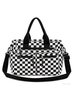 Corduroy Canvas Tote Bag Zippered Shoulder Bag 14" Laptop